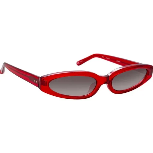 Linda Farrow - 960 C2 Angular Sunglasses - Red - Eyewear - Dazed Lila Moss Official - Avvenice