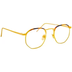 Linda Farrow - 586 C2 Angular Optical Frames - Gold - Eyewear - Avvenice