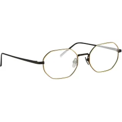 Linda Farrow - 520 C4 Angular Optical Frames - Nickel and Yellow Gold - Eyewear - Avvenice^ Sunglasses & Eyewear
