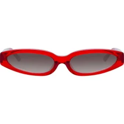 Linda Farrow - 960 C2 Angular Sunglasses - Red - Eyewear - Dazed Lila Moss Official - Avvenice