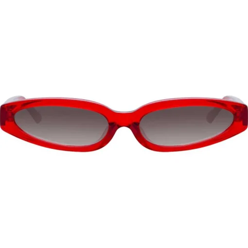 Linda Farrow - 960 C2 Angular Sunglasses - Red - Eyewear - Dazed Lila Moss Official - Avvenice