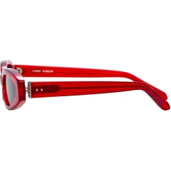 Linda Farrow - 960 C2 Angular Sunglasses - Red - Eyewear - Dazed Lila Moss Official - Avvenice
