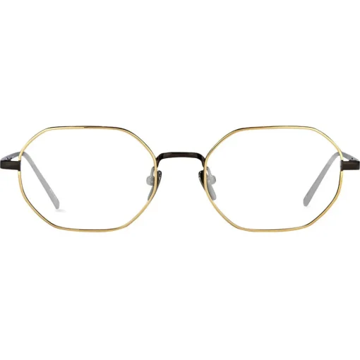 Linda Farrow - 520 C4 Angular Optical Frames - Nickel and Yellow Gold - Eyewear - Avvenice^ Sunglasses & Eyewear