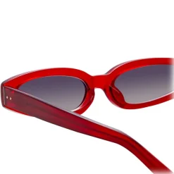 Linda Farrow - 960 C2 Angular Sunglasses - Red - Eyewear - Dazed Lila Moss Official - Avvenice