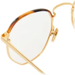 Linda Farrow - 586 C2 Angular Optical Frames - Gold - Eyewear - Avvenice