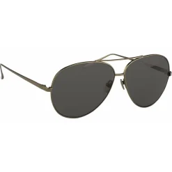 Linda Farrow - 398 C4 Aviator Sunglasses - Matt Yellow Gold - Eyewear - Kendall Jenner - Alessandra Ambrosio - Avvenice