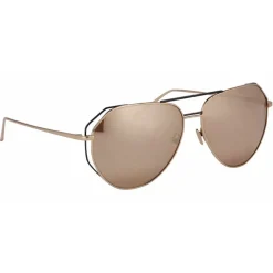 Linda Farrow - 351 C7 Aviator Sunglasses - Rose Gold - Eyewear - Avvenice