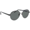 Linda Farrow - 559 C6 Aviator Sunglasses - Black - Eyewear - Avvenice
