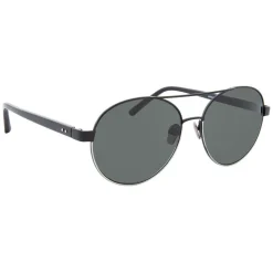 Linda Farrow - 559 C6 Aviator Sunglasses - Black - Eyewear - Avvenice