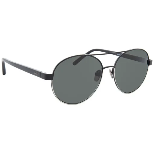 Linda Farrow - 559 C6 Aviator Sunglasses - Black - Eyewear - Avvenice