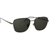 Linda Farrow - 559 C6 Aviator Sunglasses - Nickel & Black - Eyewear - Avvenice