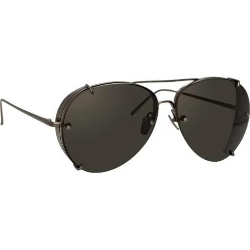 Linda Farrow - 729 C4 Aviator Sunglasses - Nickel - Eyewear - Avvenice