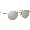 Linda Farrow - 876 C2 Aviator Sunglasses - White Gold - Eyewear - Avvenice