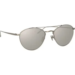 Linda Farrow - 876 C2 Aviator Sunglasses - White Gold - Eyewear - Avvenice