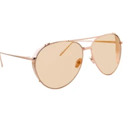 Linda Farrow - 425 C15 Aviator Sunglasses - Rose Gold - Eyewear - Avvenice^ Sunglasses & Eyewear