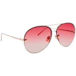 Linda Farrow - 574 C7 Aviator Sunglasses - Rose Gold - Eyewear - Avvenice^ Sunglasses & Eyewear