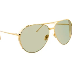 Linda Farrow - 425 C13 Aviator Sunglasses - Yellow Gold - Eyewear - Avvenice^ Sunglasses & Eyewear