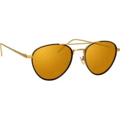 Linda Farrow - 739 C1 Aviator Sunglasses - Yellow Gold & Black - Eyewear - Avvenice^ Sunglasses & Eyewear