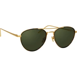 Linda Farrow - 739 C4 Aviator Sunglasses - Yellow Gold and Tortoiseshell - Eyewear - Avvenice^ Sunglasses & Eyewear