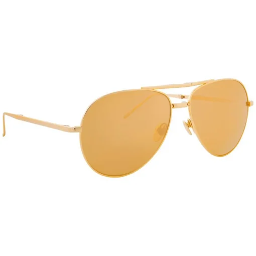 Linda Farrow - 518 C1 Aviator Sunglasses - Gold - Eyewear - Avvenice^ Sunglasses & Eyewear