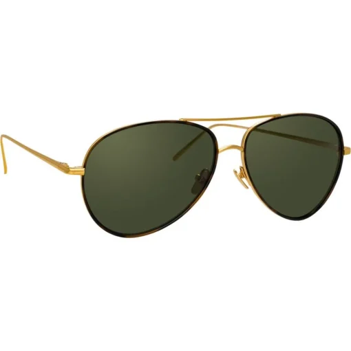 Linda Farrow - 702 C4 Aviator Sunglasses - Yellow Gold - Eyewear - Avvenice^ Sunglasses & Eyewear