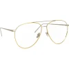 Linda Farrow - 744 C9 Aviator Optical Frames - Yellow Gold and White Gold - Eyewear - Avvenice^ Sunglasses & Eyewear