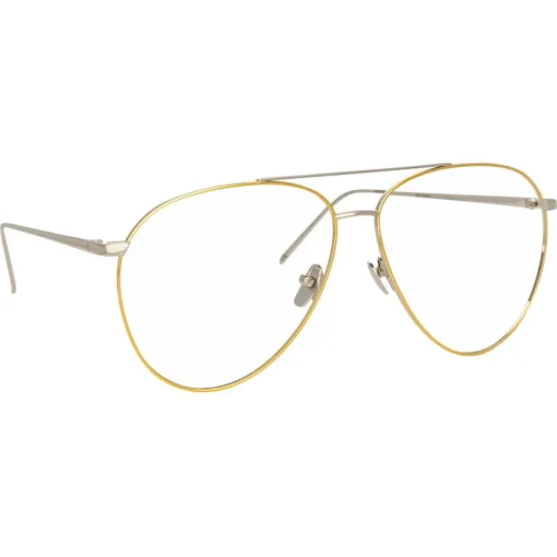 Linda Farrow - 744 C9 Aviator Optical Frames - Yellow Gold and White Gold - Eyewear - Avvenice^ Sunglasses & Eyewear