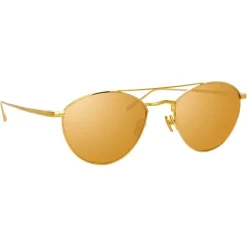 Linda Farrow - 876 C1 Aviator Sunglasses - Yellow Gold - Eyewear - Avvenice^ Sunglasses & Eyewear