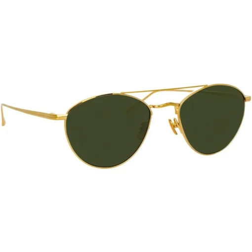 Linda Farrow - 876 C4 Aviator Sunglasses - Yellow Gold - Eyewear - Avvenice^ Sunglasses & Eyewear