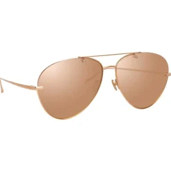 Linda Farrow - 859 C3 Aviator Sunglasses - Rose Gold - Eyewear - Avvenice^ Sunglasses & Eyewear