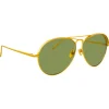 Linda Farrow - 594 C5 Aviator Sunglasses - Yellow Gold - Eyewear - Avvenice