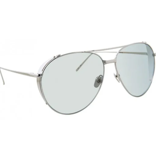 Linda Farrow - 425 C14 Aviator Sunglasses - White Gold - Eyewear - Avvenice