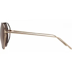 Linda Farrow - 351 C7 Aviator Sunglasses - Rose Gold - Eyewear - Avvenice