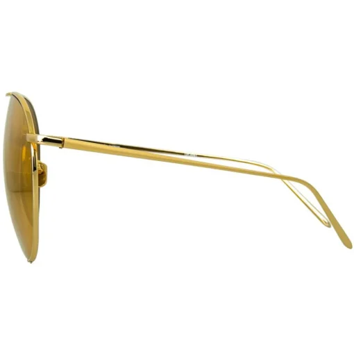 Linda Farrow - 624 C1 Aviator Sunglasses - Yellow Gold - Eyewear - Avvenice