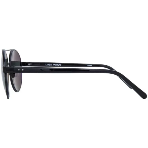 Linda Farrow - 559 C6 Aviator Sunglasses - Black - Eyewear - Avvenice
