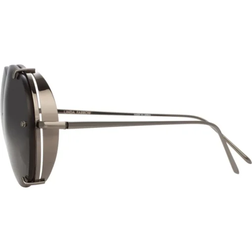 Linda Farrow - 729 C4 Aviator Sunglasses - Nickel - Eyewear - Avvenice