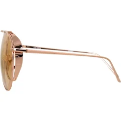 Linda Farrow - 425 C15 Aviator Sunglasses - Rose Gold - Eyewear - Avvenice^ Sunglasses & Eyewear