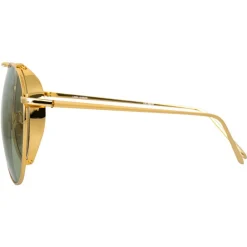 Linda Farrow - 425 C13 Aviator Sunglasses - Yellow Gold - Eyewear - Avvenice^ Sunglasses & Eyewear