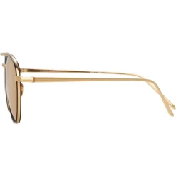 Linda Farrow - 739 C1 Aviator Sunglasses - Yellow Gold & Black - Eyewear - Avvenice^ Sunglasses & Eyewear