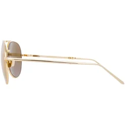 Linda Farrow - 518 C1 Aviator Sunglasses - Gold - Eyewear - Avvenice^ Sunglasses & Eyewear