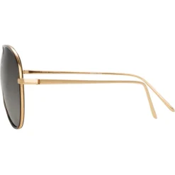 Linda Farrow - 702 C4 Aviator Sunglasses - Yellow Gold - Eyewear - Avvenice^ Sunglasses & Eyewear