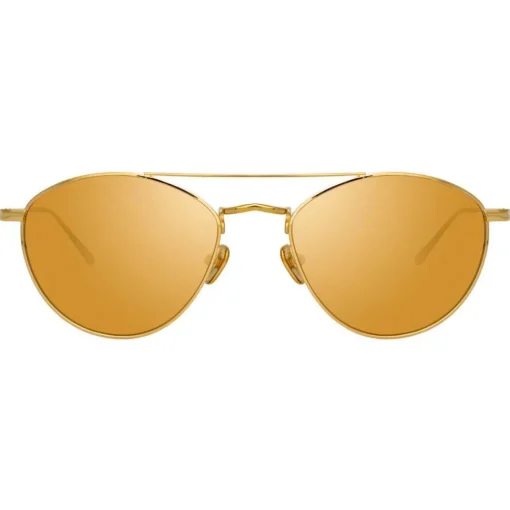Linda Farrow - 876 C1 Aviator Sunglasses - Yellow Gold - Eyewear - Avvenice^ Sunglasses & Eyewear