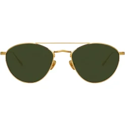 Linda Farrow - 876 C4 Aviator Sunglasses - Yellow Gold - Eyewear - Avvenice^ Sunglasses & Eyewear