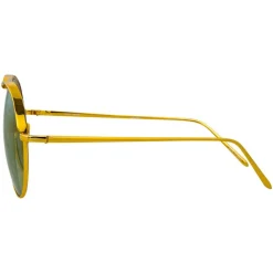 Linda Farrow - 594 C5 Aviator Sunglasses - Yellow Gold - Eyewear - Avvenice