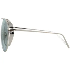 Linda Farrow - 425 C14 Aviator Sunglasses - White Gold - Eyewear - Avvenice