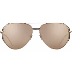Linda Farrow - 351 C7 Aviator Sunglasses - Rose Gold - Eyewear - Avvenice