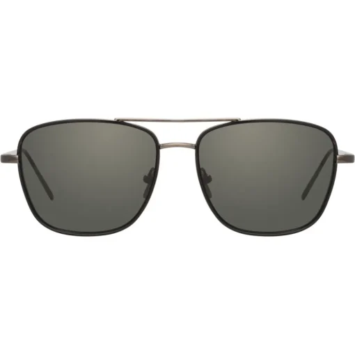 Linda Farrow - 559 C6 Aviator Sunglasses - Nickel & Black - Eyewear - Avvenice
