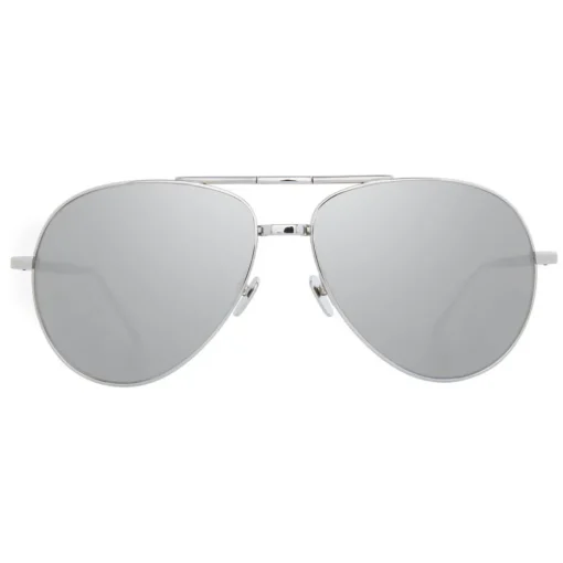 Linda Farrow - 518 C2 Aviator Sunglasses - White Gold - Eyewear - Avvenice