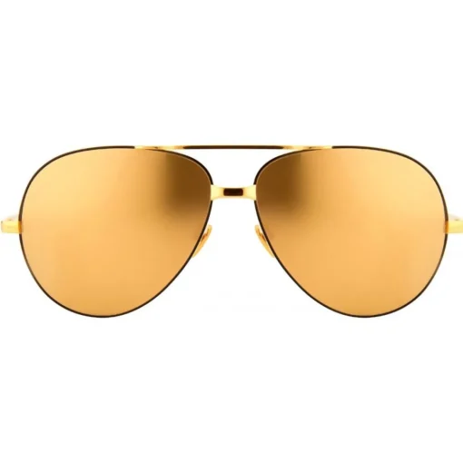 Linda Farrow - 128 C4 Aviator Sunglasses - Yellow Gold - Eyewear - Alessandra Ambrosio Official - Avvenice