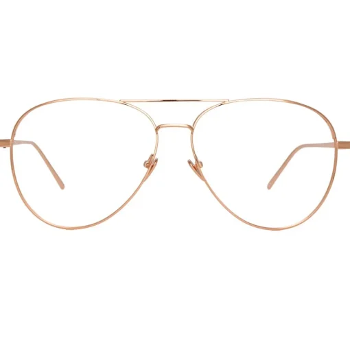Linda Farrow - 751 C3 Aviator Optical Frames - Rose Gold - Eyewear - Avvenice